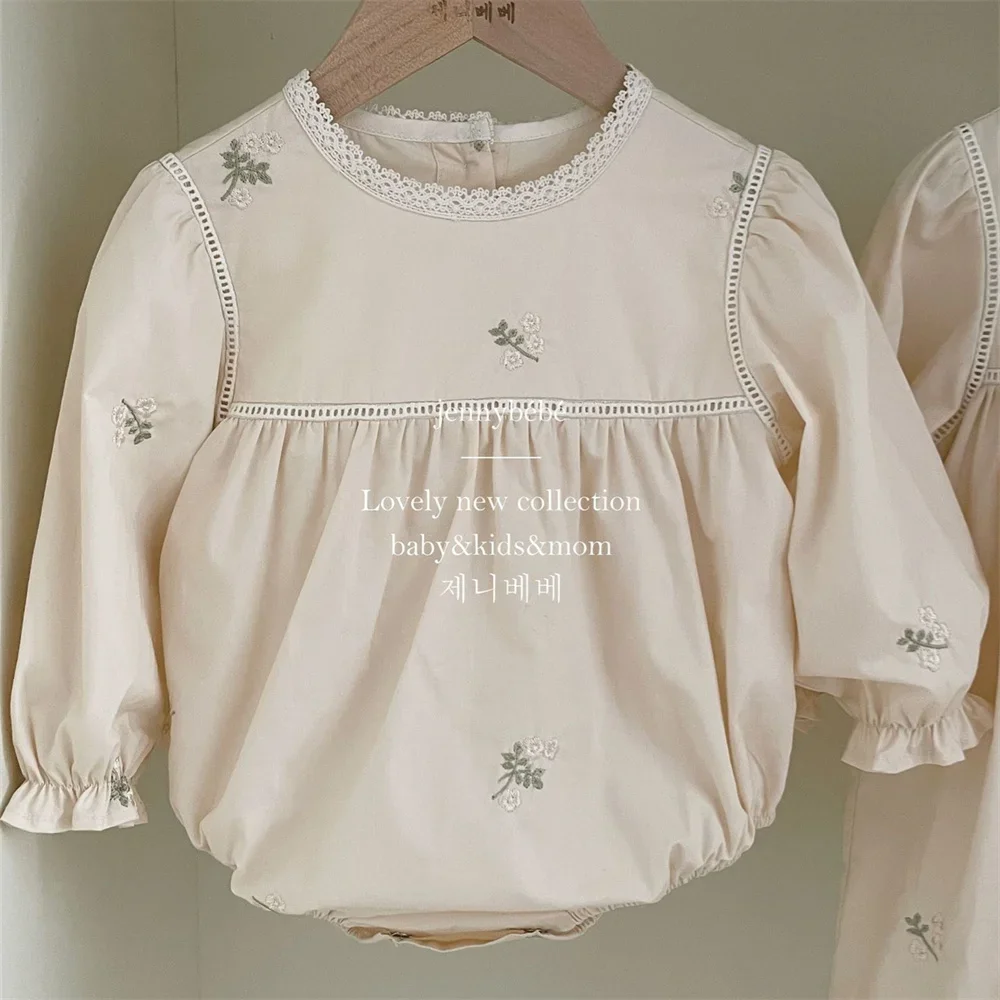 Newborn Baby Girl Romper Floral - Pelele Floral bordado para niñas, mono