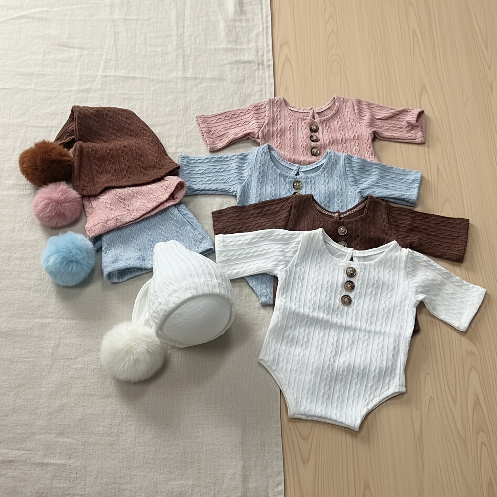 Infant Photography Props Outfit - Accesorios de fotografía recién nacido, pelele,