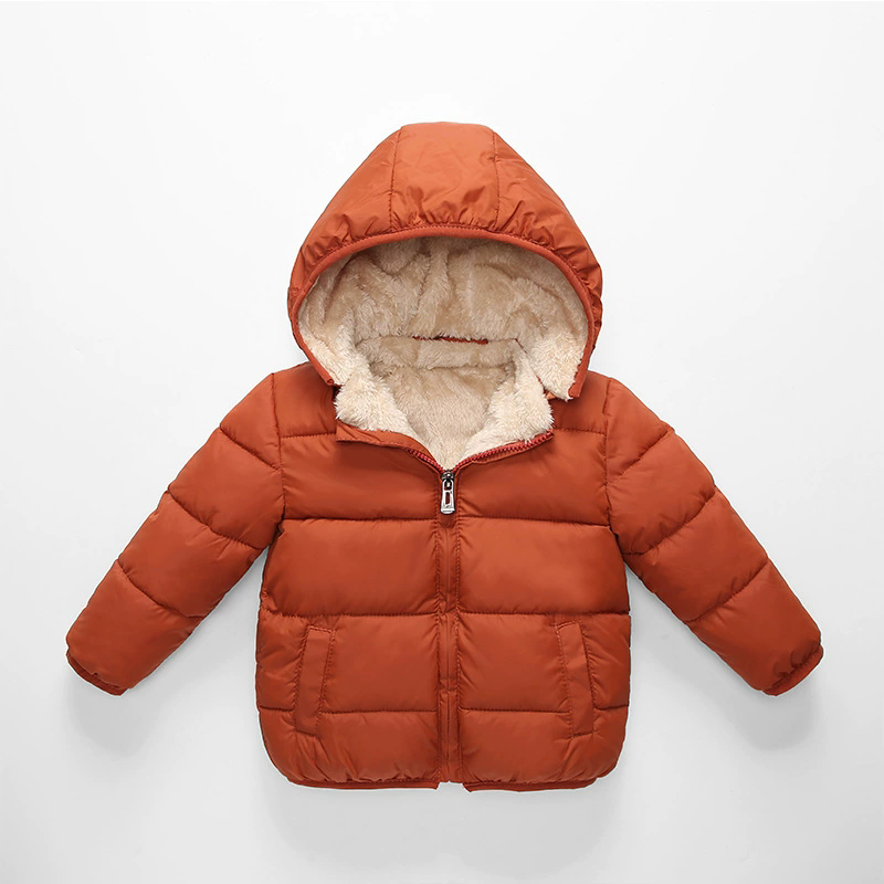 Toddler Boy Winter Fleece Jacket - Chaqueta acolchada con capucha para niños