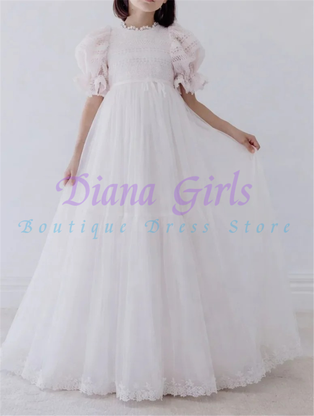 Toddler Girl Tulle Party Dress - Vestido Elegante de Encaje con Tul