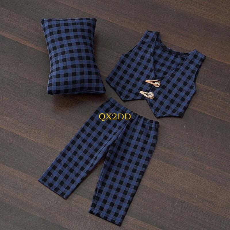 Infant Photography Props Outfit - QX2D conjunto pantalones y chaleco con