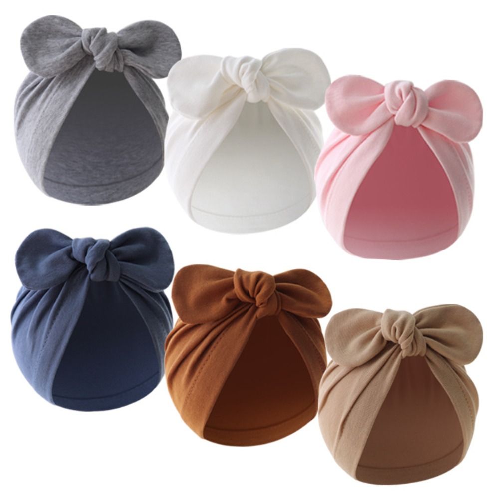 Infant Beanie Hat With Ears - Gorro bonito con nudo de flor