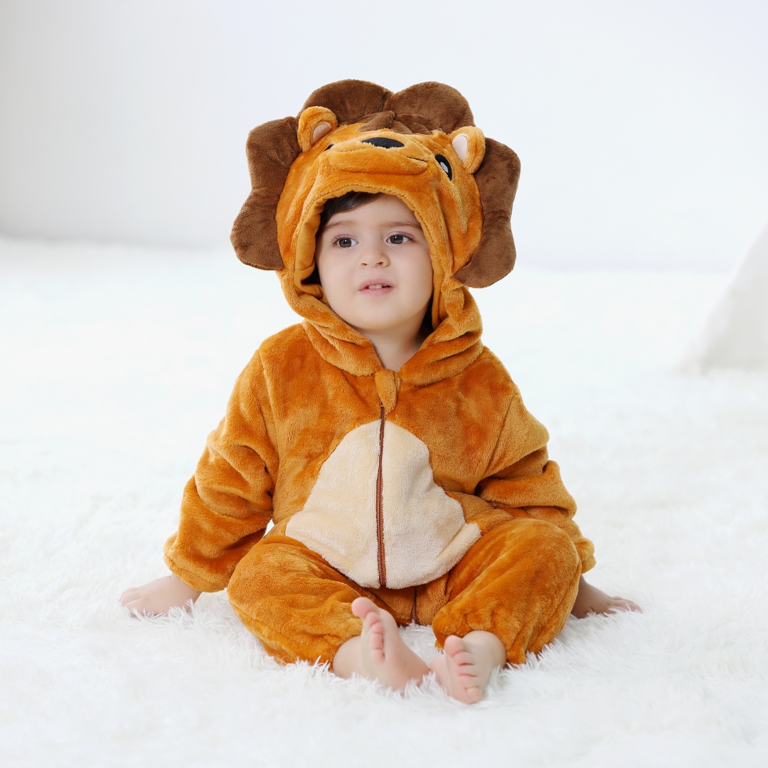 Bebé recién nacido lindo León  - Cotton Baby Onesies Zipper reseña y precio