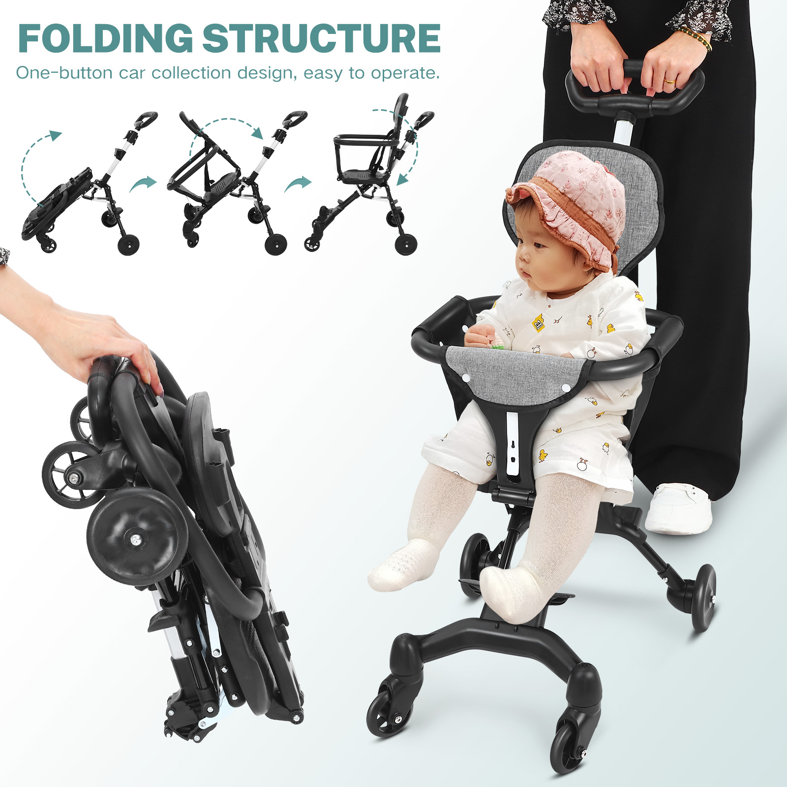 Asiento plegable ligero y comp - Lightweight Foldable Baby Stroller Compact reseña y precio