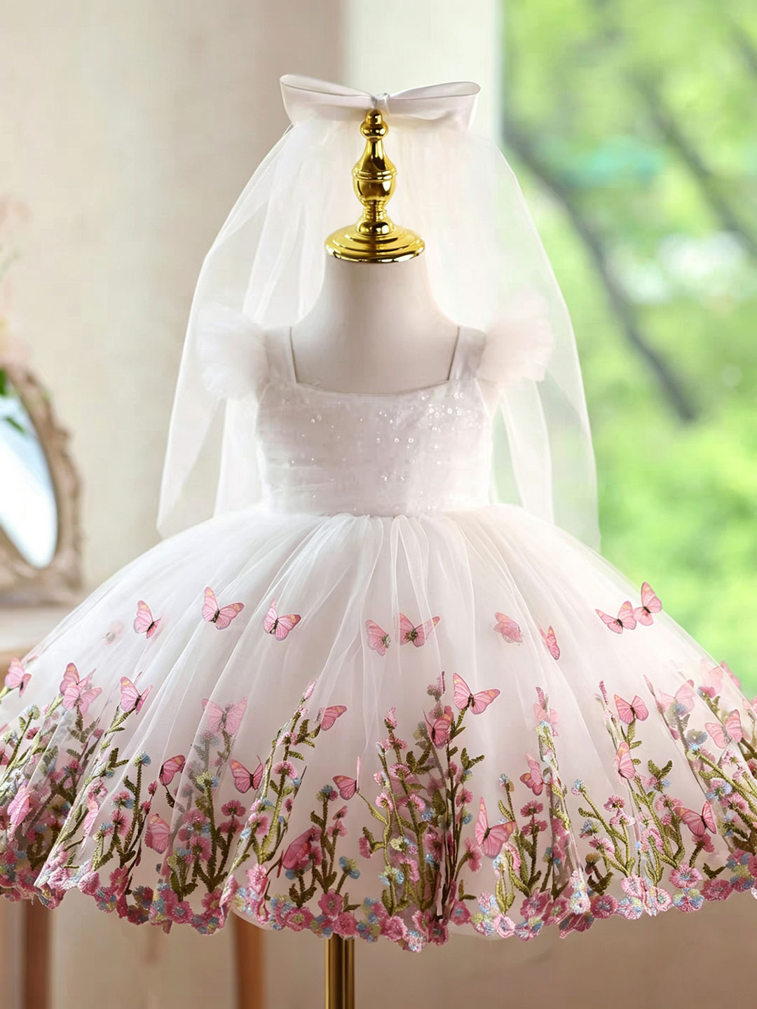 Vestido de Niña con Bordado de - Toddler Girl Tulle Party Dress reseña y precio