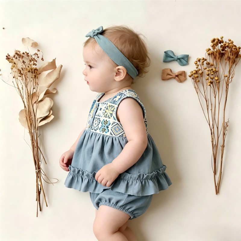 Conjunto de Ropa de Verano par - Baby Summer Linen Sleeveless Jumpsuit reseña y precio